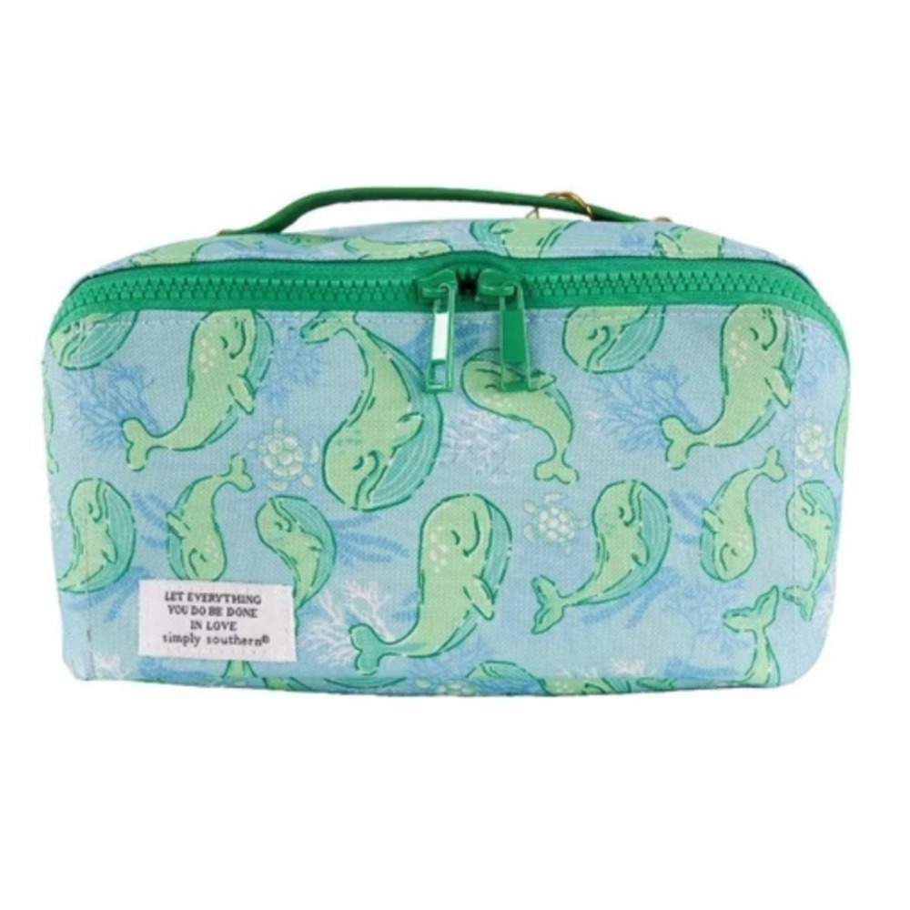 NWT Simply Southern The Cosmo Bag Cosmetic Bag Whale Print